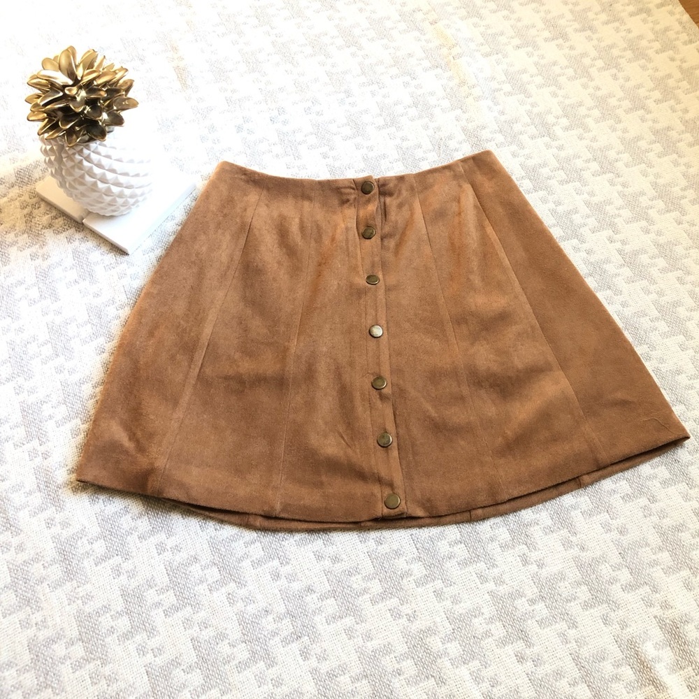 [Altar’d State] tan sueded skirt- size S